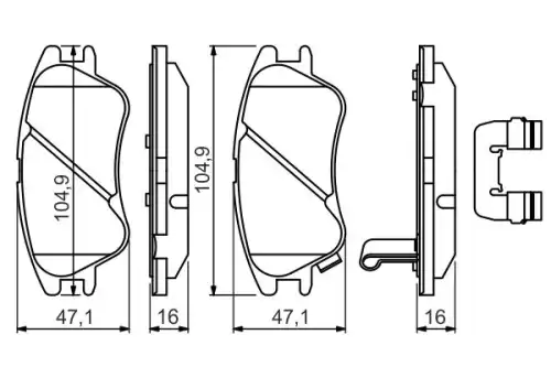 Тормозные колодки дисковые BOSCH 0 986 494 630