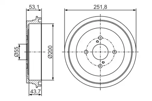 Тормозной барабан BOSCH 0 986 477 296