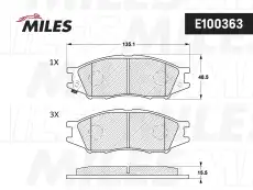 Тормозные колодки дисковые передняя ось MILES E100363