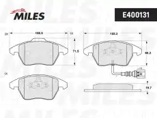 Тормозные колодки дисковые передняя ось MILES E400131