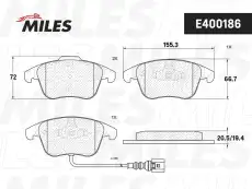 Тормозные колодки дисковые MILES E400186