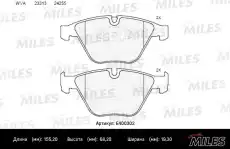 Тормозные колодки дисковые передняя ось MILES E400302