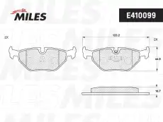 Тормозные колодки дисковые задняя ось MILES E410099
