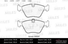 Тормозные колодки дисковые передняя ось MILES E400387