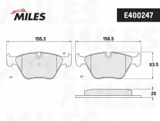 Тормозные колодки дисковые передняя ось MILES E400247