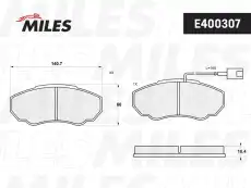 Тормозные колодки дисковые передняя ось MILES E400307