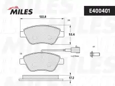 Тормозные колодки дисковые передняя ось MILES E400401