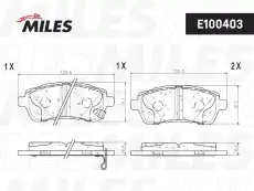 Тормозные колодки дисковые передняя ось MILES E400403