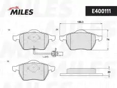Тормозные колодки дисковые передняя ось MILES E400111