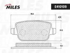 Тормозные колодки дисковые MILES E410109