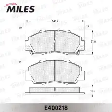 Тормозные колодки дисковые передняя ось MILES E400218