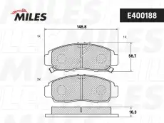 Тормозные колодки дисковые передняя ось MILES E400188