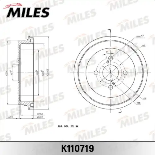 Тормозной барабан MILES K110719