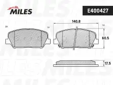 Тормозные колодки дисковые передняя ось MILES E400427