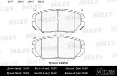 Тормозные колодки дисковые передняя ось MILES E400160