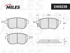 Тормозные колодки дисковые передняя ось MILES E400236