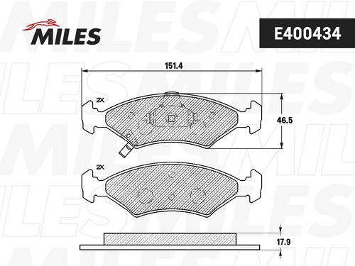 Тормозные колодки дисковые передняя ось MILES E400434