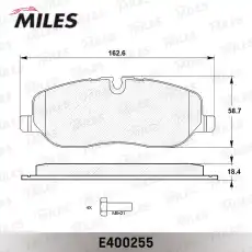 Тормозные колодки дисковые передняя ось MILES E400255