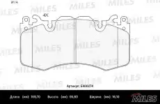 Тормозные колодки дисковые передняя ось MILES E400274