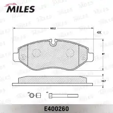 Тормозные колодки дисковые передняя ось MILES E400260