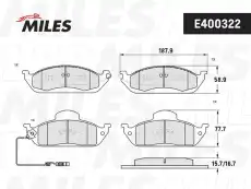 Тормозные колодки дисковые передняя ось MILES E400322