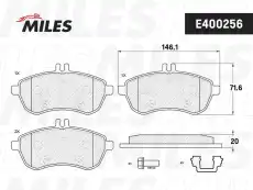 Тормозные колодки дисковые передняя ось MILES E400256
