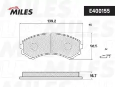 Тормозные колодки дисковые передняя ось MILES E400155