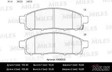 Тормозные колодки дисковые передняя ось MILES E400233