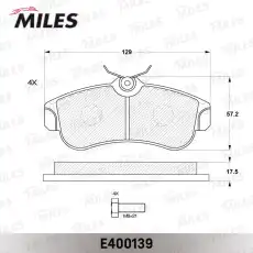 Тормозные колодки дисковые передняя ось MILES E400139