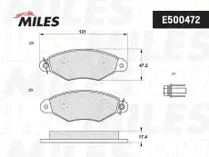 Тормозные колодки дисковые передняя ось MILES E400472