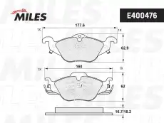 Тормозные колодки дисковые передняя ось MILES E400476