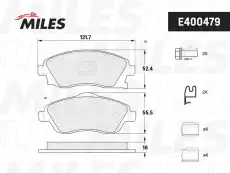 Тормозные колодки дисковые передняя ось MILES E400479