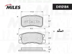 Тормозные колодки дисковые задняя ось MILES E410184