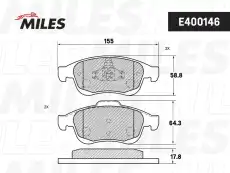 Тормозные колодки дисковые передняя ось MILES E400146