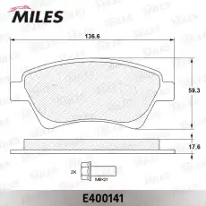 Тормозные колодки дисковые MILES E400141