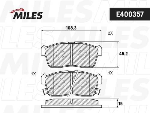 Тормозные колодки дисковые передняя ось MILES E400357