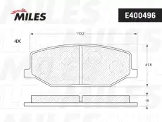 Тормозные колодки дисковые MILES E400496