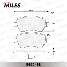 Тормозные колодки дисковые передняя ось MILES E400498