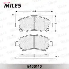 Тормозные колодки дисковые передняя ось MILES E400140