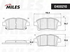 Тормозные колодки дисковые передняя ось MILES E400210