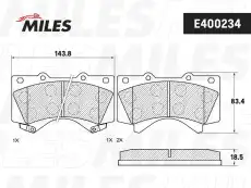 Тормозные колодки дисковые передняя ось MILES E400234