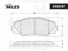 Тормозные колодки дисковые передняя ось MILES E400147