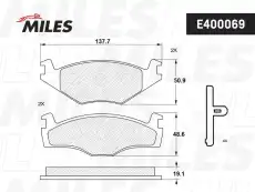 Тормозные колодки дисковые передняя ось MILES E400069