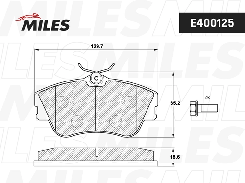 Тормозные колодки дисковые передняя ось MILES E400125