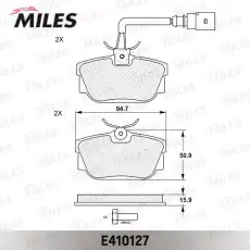 Тормозные колодки дисковые задняя ось MILES E410127
