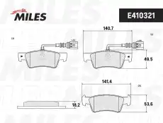 Тормозные колодки дисковые задняя ось MILES E410321