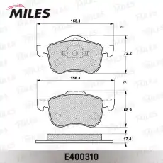 Тормозные колодки дисковые передняя ось MILES E400310
