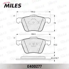 Тормозные колодки дисковые передняя ось MILES E400277