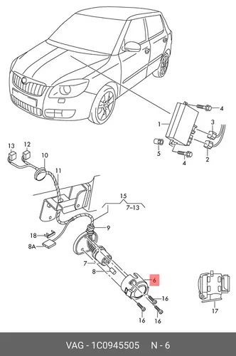 РОЗЕТКА ФАРКОПА 1C0945505 VAG