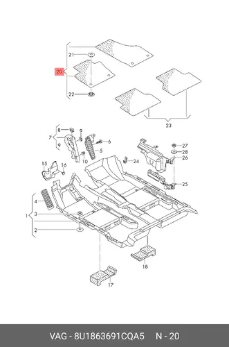Коврики в салон VAG 8U1863691C QA5